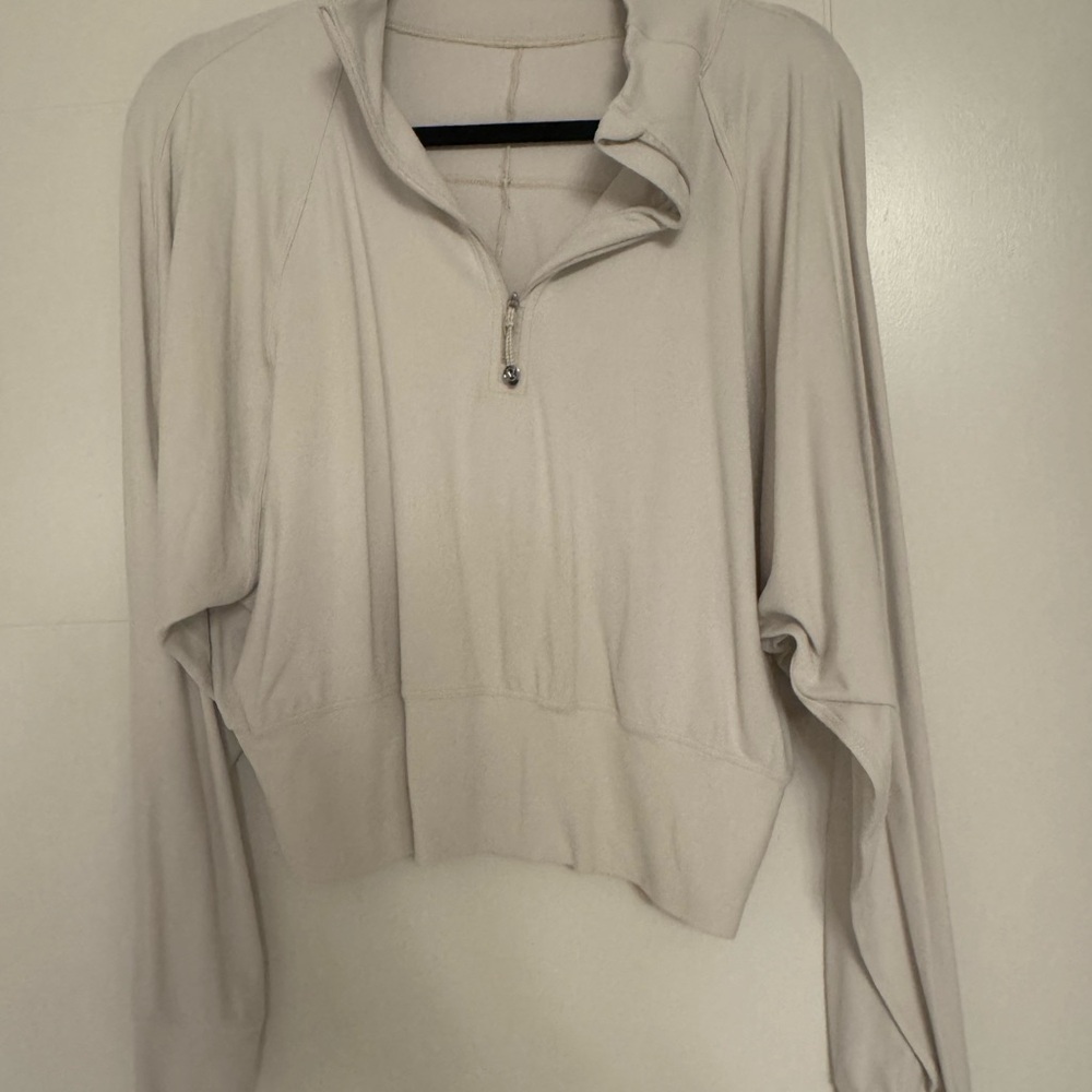 Lululemon Women's Cream Quarter-Zip Top